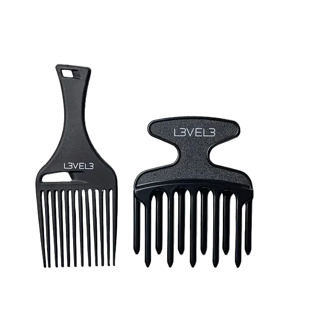 SET 2 PEINES NEGROS AFRO LEVEL 3