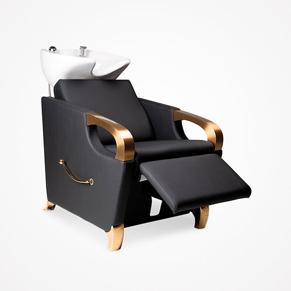 ITALOR LAVACABEZAS NEGRO DORADO CON POZA BLANCA