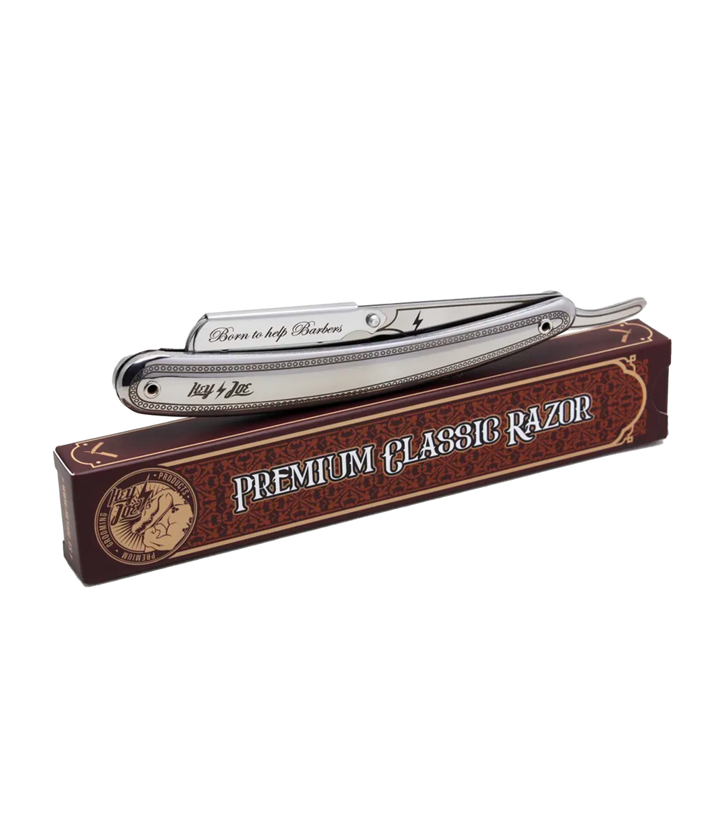 HEY JOE navaja de afeitar plateada